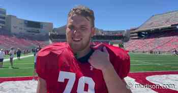 Watch now: Wisconsin lineman Jack Nelson discusses strides made from spring, adjusting to left tackle - Madison.com