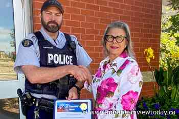 Olds RCMP officer recognized for efforts to stop impaired driving - Mountain View TODAY