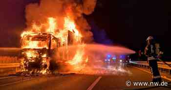Brennender Lastwagen sorgt für Vollsperrung auf A33 bei Borchen - Neue Westfälische