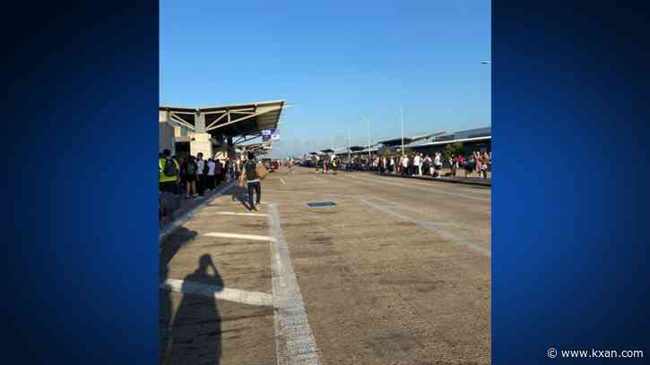 Why did Austin airport's fire alarm go off?