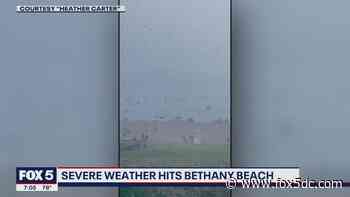 Umbrellas go flying into the water in Bethany Beach - FOX 5 DC
