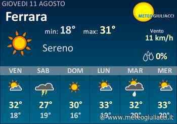 Meteo Ferrara: Previsioni fino a Venerdi 12 Agosto - MeteoGiuliacci