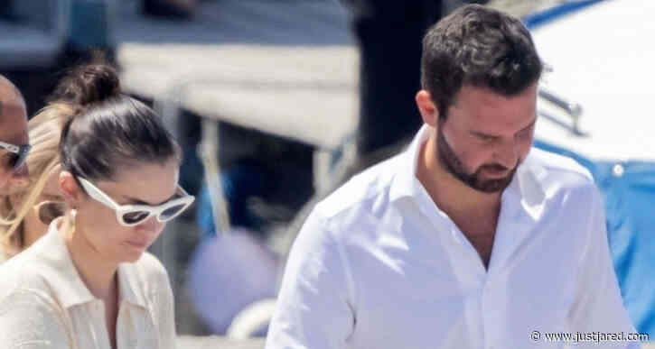 Selena Gomez Gets Help From Producer Andrea Iervolino While Boarding Yacht in Italy