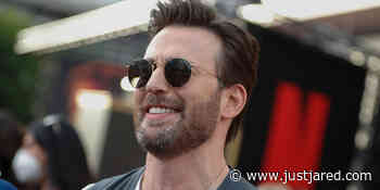 Chris Evans' Dog Dodger Matches His Celeb Dad in 'The Gray Man' Sweater
