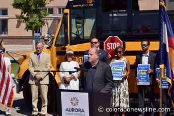 Climate-friendly school buses in Aurora introduced by Gov. Polis, EPA officials - Colorado Newsline