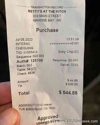 Ukrainian woman new to Nova Scotia receives $500 tip at Mahone Bay restaurant - 101.5 The Hawk