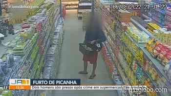 Homem é filmado furtando peças de picanha de supermercado em Trindade - Globo