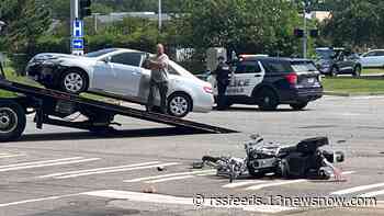 Motorcycle crash in Norfolk sends person to hospital