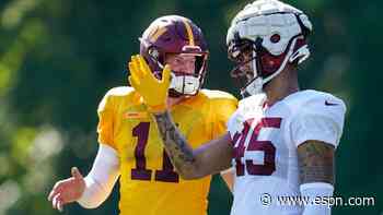 Carson Wentz, Commanders pass-catchers see chemistry improve in camp