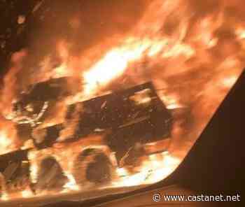 Vehicle fire spreads to forest on Highway 3 west of Osoyoos - Penticton News - Castanet.net