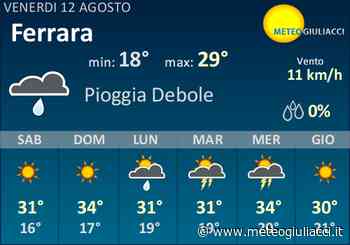 Meteo Ferrara: Previsioni fino a Domenica 14 Agosto - MeteoGiuliacci