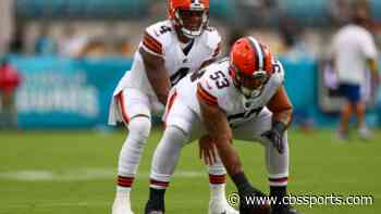 Browns starting center Nick Harris carted off the field after sustaining injury in preseason opener