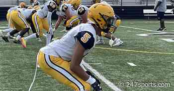 Aaron Scott and Jaystin Gwinn in action during Thursday scrimmage - 247Sports