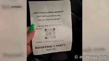 EXCLUSIVE: Presumed thief leaves flyers on San Francisco cars asking for money so they don't have to 'steal' anymore - KGO-TV