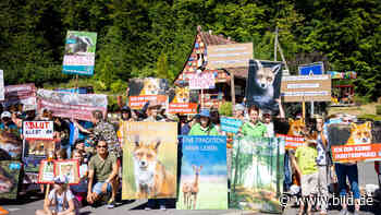Demo gegen Fuchs-Jagd vor Zoo Neunkirchen: Fuchsteufelswild! - BILD