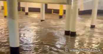 Rain water pours into casinos as Las Vegas streets are flooded by freak monsoon