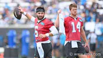 Personality part of Baker Mayfield's edge over Sam Darnold in Carolina Panthers' QB competition