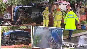 Man escapes injury after crashing car through Scarborough property - The West Australian