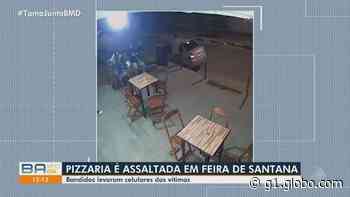 VÍDEO: Homem armado assalta clientes de pizzaria em Feira de Santana, no interior da BA - Globo.com