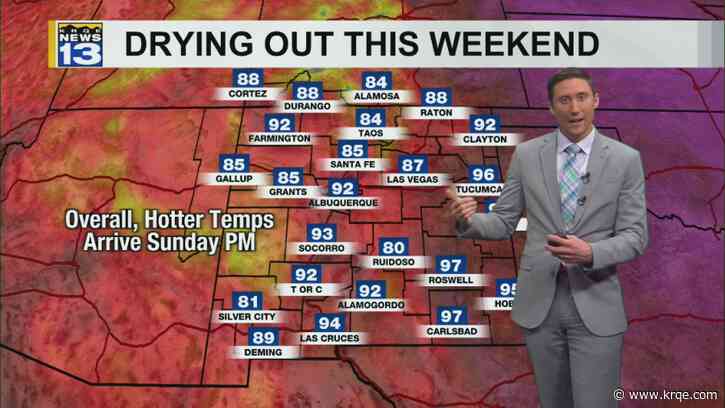 Warm and dry east, showers fade west