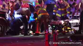 At Least 2 Hospitalized After Multi-Vehicle Fiery Crash Near FIU
