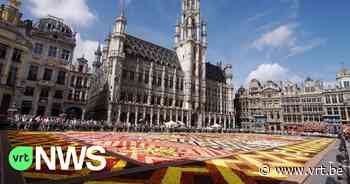 Bloementapijt op Grote Markt Brussel deels aangepast door aangekondigde hittegolf - VRT NWS