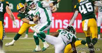 Roughriders end slump by edging Elks 34-23 in Edmonton