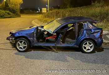 Vehicle rammed officers before losing control at roundabout