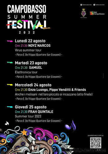 Proseguono le prevendite del Campobasso Summer Festival 2022 - Il Quotidiano del Molse