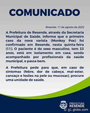 Resende confirma primeiro caso de varíola dos macacos; paciente é homem, de 33 anos - Globo.com