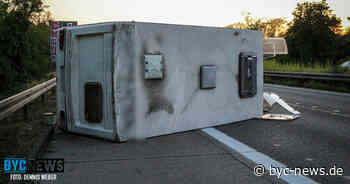 Unfall mit Wohnwagen auf der Autobahn A60 zwischen Bischofsheim und Rüsselsheim - BYC-NEWS