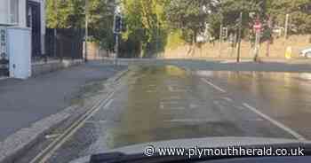 'Massive' water leak in Greenbank sees 'stream' travel down road - updates - Plymouth Live