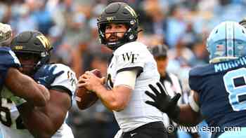 Wake Forest Demon Deacons QB Sam Hartman out indefinitely with non-football-related medical condition - ESPN
