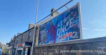 Advertising board depicting Rangers player Fashion Sakala vandalised in Aberdeen city centre - Aberdeen Live