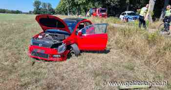 Auto raakt van Rijksweg en schampt boom in Gaanderen, bestuurder gewond - De Gelderlander