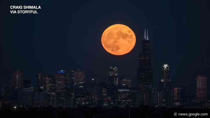 2022 supermoon: Timelapse video shows Sturgeon Moon behind Chicago skyline - WLS-TV