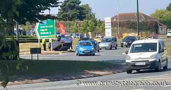 Car flips onto roof in Laceby roundabout crash - Grimsby Live
