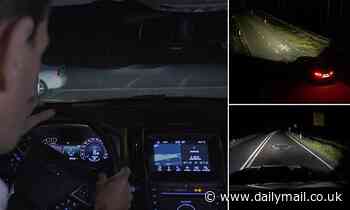 Ford headlights project directions, speed limits and weather information on the ROAD in front of you