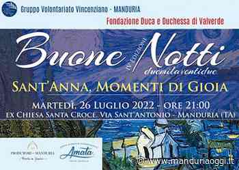 MANDURIA - Tornano a Manduria le 'BuoneNotti' solidali del Volontariato Vincenziano - ManduriaOggi