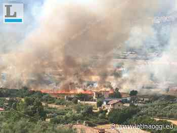 Incendio a Colle San Pietro: fiamme a ridosso delle abitazioni - latinaoggi.eu