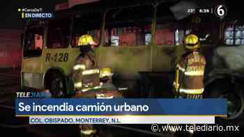 Se incendia camión de la ruta 128 en Monterrey; pasajeros logran salir - Telediario CDMX