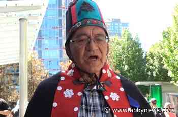 Wet’suwet’en hereditary chiefs rally in Vancouver against the Coastal GasLink pipeline
