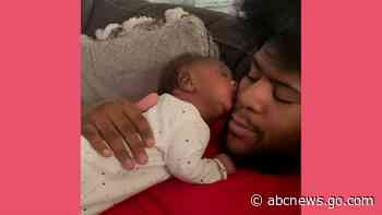 WATCH:  Newborn baby gives dad a kiss in adorable video