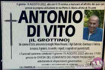 Sora - Si è spento Antonio Di Vito, cordoglio in città - ioWebbo