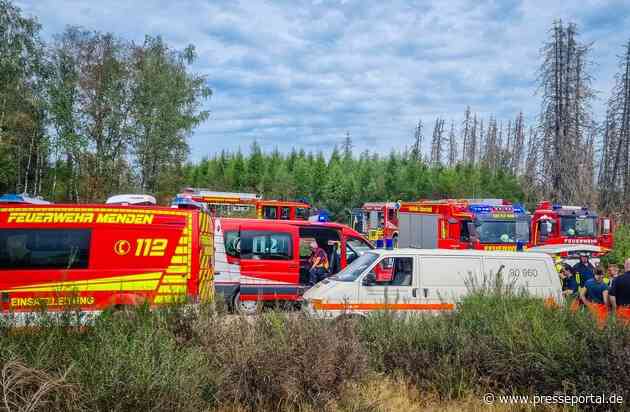 FW Menden: Überörtliche Hilfeleistung bei Waldbrand in Lüdenscheid
