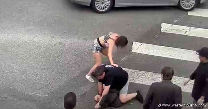 Watch: Hollywood Punk Punches, Steals Old Man's Wallet - Ends Up Being Completely Demolished by Good Samaritan, Brunette