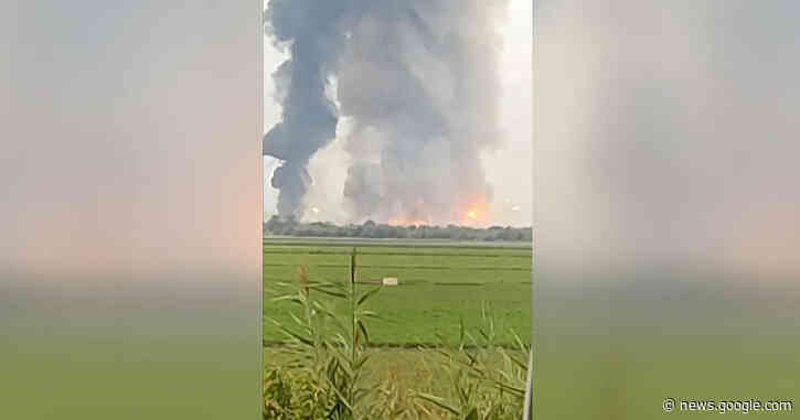 Explosions rock ammunition depot in Crimea in suspected Ukrainian attack - CBS News