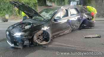 Wrecked high-end Audi car left abandoned in Chapelizod, Dublin - Sunday World