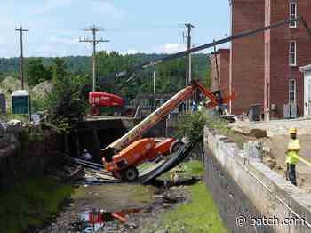Bridge Collapses, Boom Truck Falls Into Canal In Allenstown: Watch - Patch