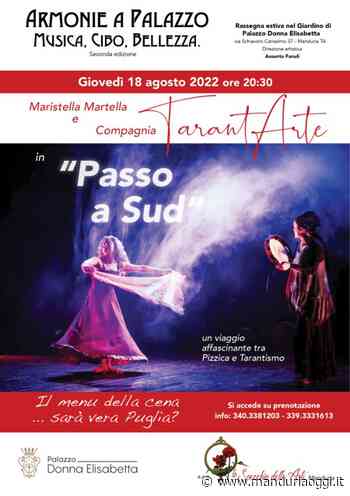 MANDURIA - Giovedì la compagnia Tarantarte in 'Passo a Sud', un viaggio affascinante tra pizzica e tarantismo - ManduriaOggi